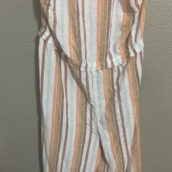 Cloth and Stone Striped Jumpsuit Halter Tie Top Medium - Picture 4 of 8